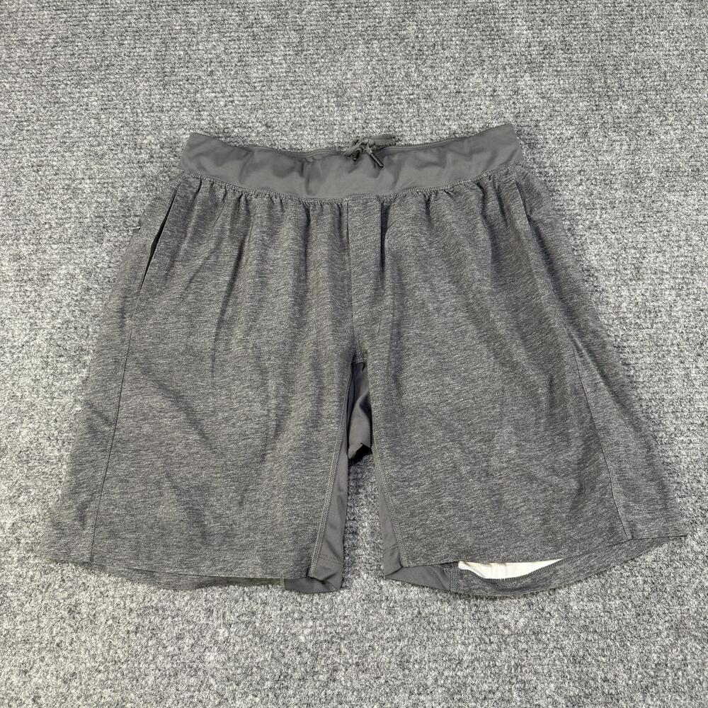 Lululemon Shorts Mens XL Gray Athletic Running Training Zip Pocket Workout